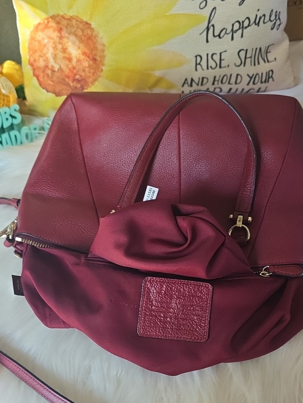 Coach Kelsey Rasberry Pebbled Leather Shoulder Bag E1581-34340 - Picture 12 of 15